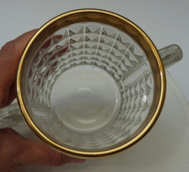 Hollywood Regency persglazen ijsemmer gouden rand jaren 60