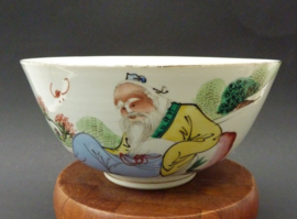 Antique Chinese Early Republic bowl with wise man