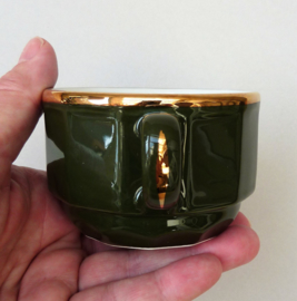 Apilco cappuccino kop en schotel groen Vert Empire met goud