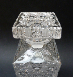 Bohemian strawberry diamond cut crystal whiskey decanter