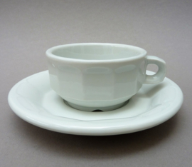 Pillivuyt white bistroware porcelain petit creme cup with saucer