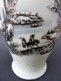 Chinese porcelain vase winter landscape Cultural Revolution