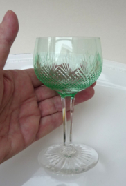 Dutch diamond and fan cut crystal rhine wine glasses Kristalunie Graziella