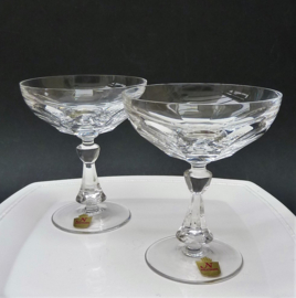 Nachtmann Burgund lead crystal champagne coupe glasses