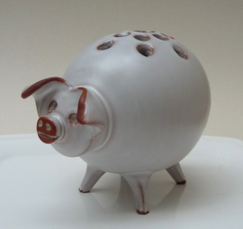 Studio pottery droogbloemsteker Varkentje