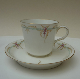 Foecy Limoges Art Nouveau porcelain coffee cups