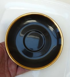 SPM Walkure cappuccino cup with saucer in black and gold