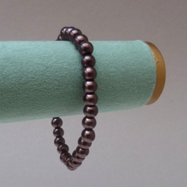 Kunstparel armband bruin