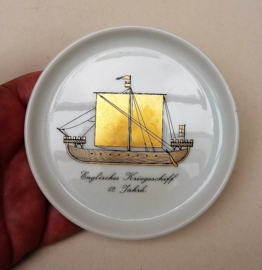 Furstenberg Mid Century porcelain coasters Historical Ships