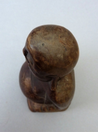 Vintage handgestoken houten smiling Buddha