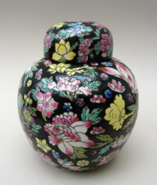 Chinese Jingdezhen porseleinen Famille Noir Millefleur gemberpot