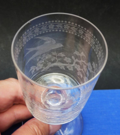 Baccarat St Louis gegraveerde dessertwijn port glazen rond 1900