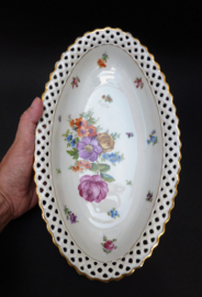 Schumann Dresden Floral oval reticulated porcelain serving dish
