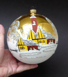 XXL vintage mondgeblazen kerstbal Polen