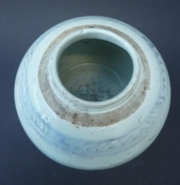Chinese blauw wit porseleinen gemberpot 19e eeuw