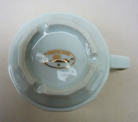 Porcelaine Bistro koffiekop en schotel wit met goud