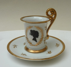 Empire style porcelain Silhouette cabinet cup