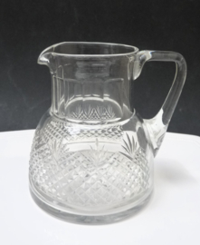 Crystal diamond fan cut water jug 19th century