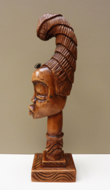 Mid Century tribal art wooden sculpture African woman