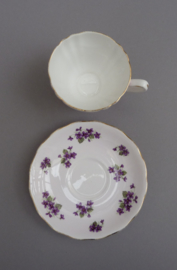 Ridgway Colclough potteries pink and lilac violets cup and saucer
