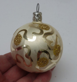 Vintage zilveren kerstbal 7 cm