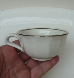 Delaunay demitasse coffee cup with saucer white and silver