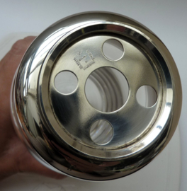 Maestri Italy glass and silver plated coctail shaker 1950s