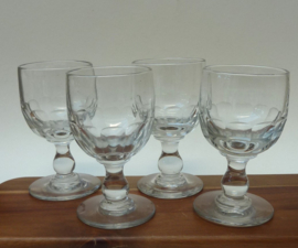 Baluster stem wine glasses 19th century