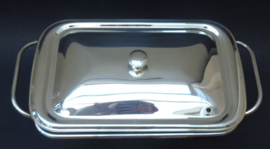 Marinex verzilverde rechaud met glazen ovenschaal