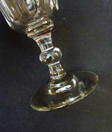 Flared bowl single knop stem wine glasses 19th century