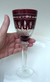 Bohemian ruby cut to clear wine glasses