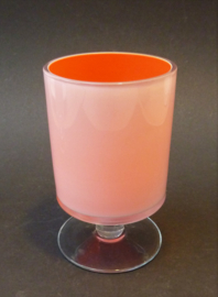 Mid Century orange white cocktail glass - set of two