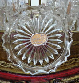 Bohemia glass Mid Century onderzetter set in rekje