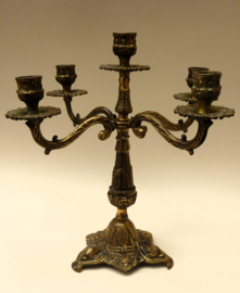 Art Nouveau bronzen vijfarmige kandelaar