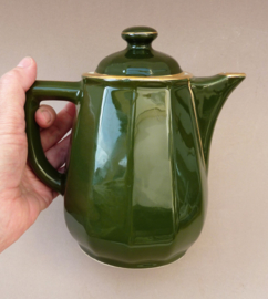 Apilco bistroware porcelain coffee pot green Vert Empire and gold 1 liter