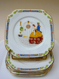 Lawleys Norfolk Art Deco brood en boter bordjes
