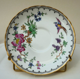Een paar Plant Tuscan China theekoppen met schotel