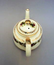 Sadler England creamware teapot white and red roses