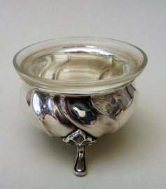Cohr Denmark silver plated salt cellar with glass container