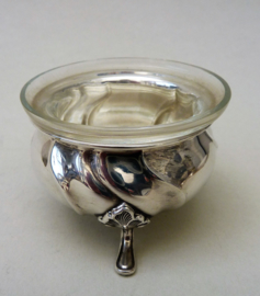 Crystal glass silver plated salt cellar