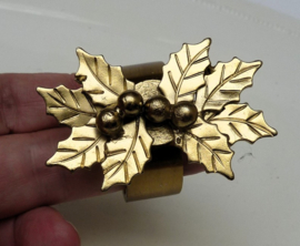 Goudkleurige Hulst servetringen met magneet