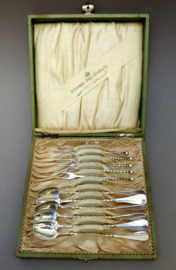 Orfevrerie Miele Brussel silver plated set cocktail spoons and forks