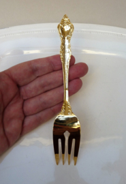 Royal Sealy Japan Hollywood Regency gold plated fish forks