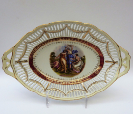 Rudolf Waechter oval porcelain Empire style basket with Angelica Kauffmann transfer print