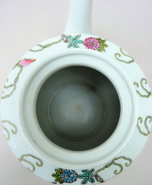 Chinese Jingdezhen white porcelain butterflies flowers teapot
