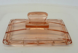 Roze Art Deco persglazen botervloot