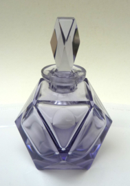 Bohemian Art Deco lavender crystal perfume bottle