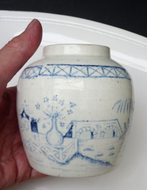 Chinoiserie blauw witte gemberpot 19e eeuw