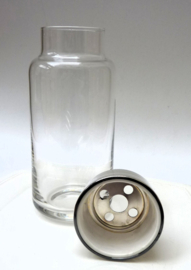 Maestri Italy glass and silver plated coctail shaker 1950s