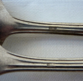 SFAM France Art Deco silver plated table fork and spoon